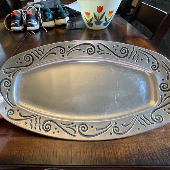 LENOX Silver Spyro Holloware Bread Tray, 15.5” - Picture 3 of 4